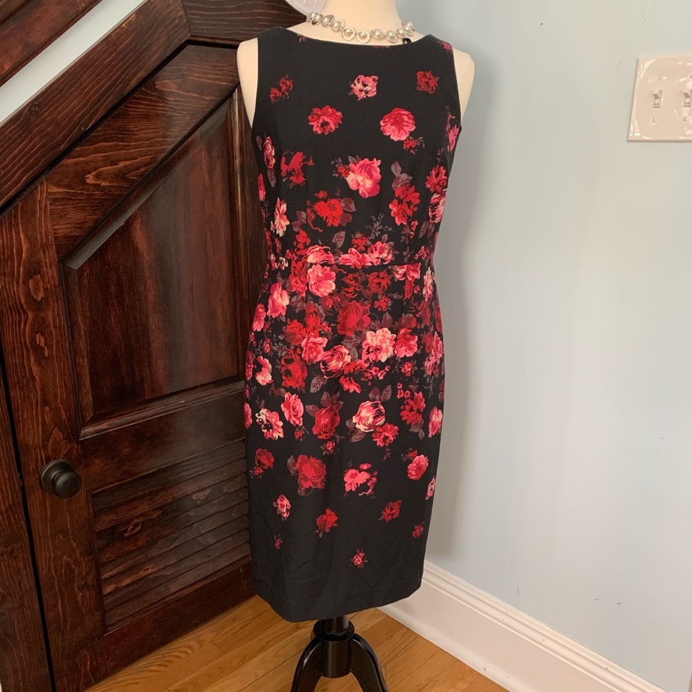 Talbots Black Floral Dress, Sz 6